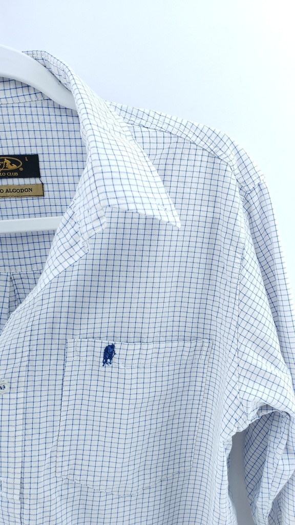 CAMISA BLANCA A CUADROS POLO CLUB T:L