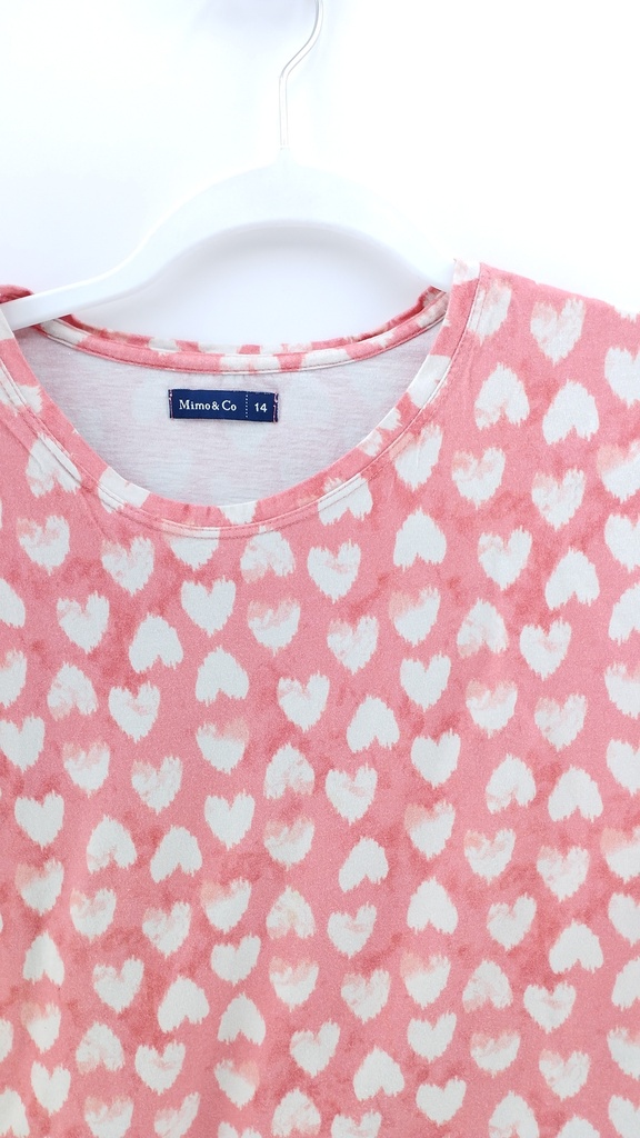 REMERA CORAL CORAZONES MIMO&CO T:14