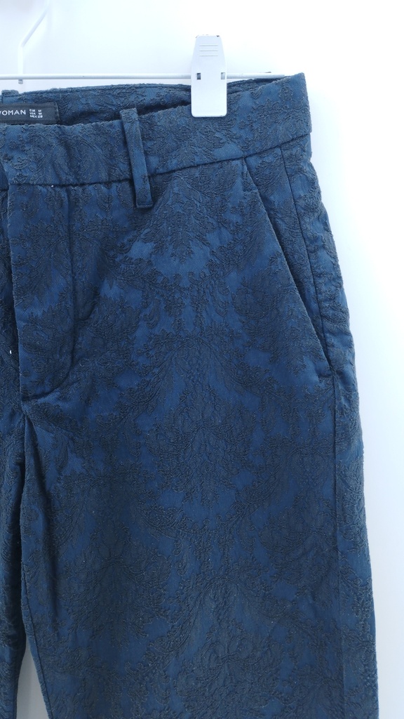 PANTALÓN AZUL FLOREADO ZARA T:M