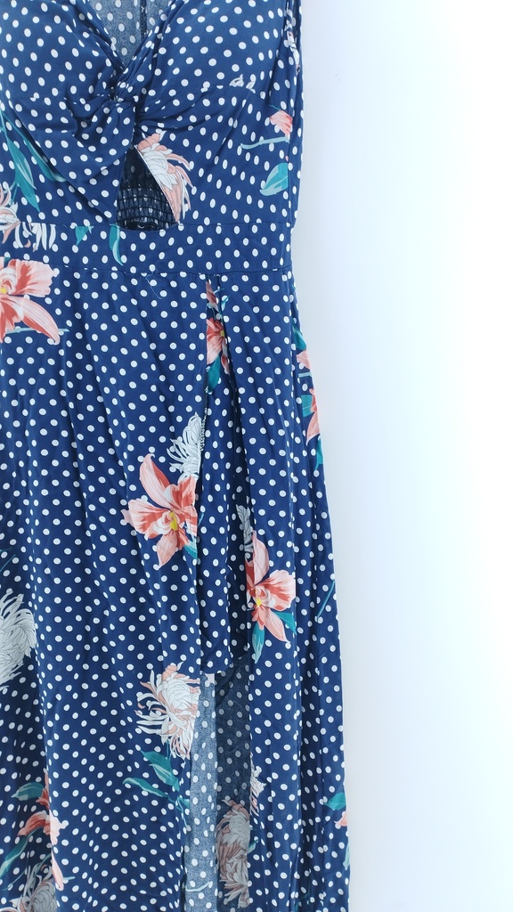 VESTIDO AZUL LARGO LUNARES MUSTY T:L