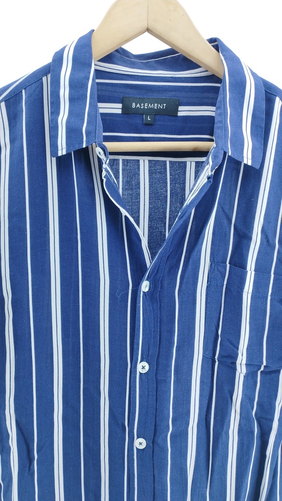 CAMISA AZUL BASEMENT T:L