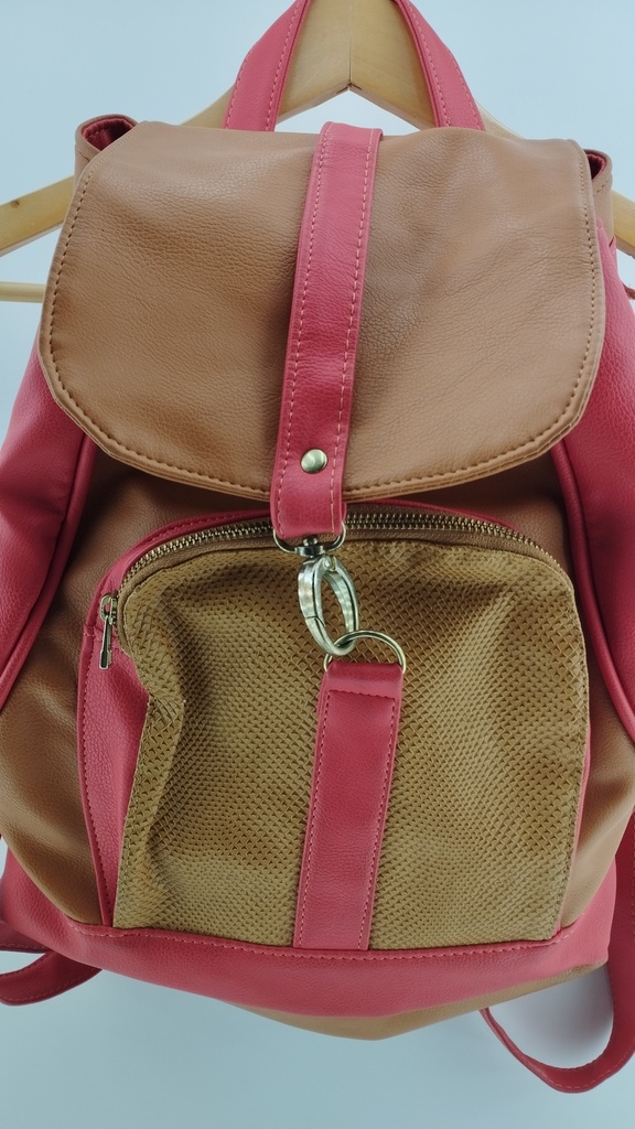 MOCHILA MARRÓN ROJO T:U