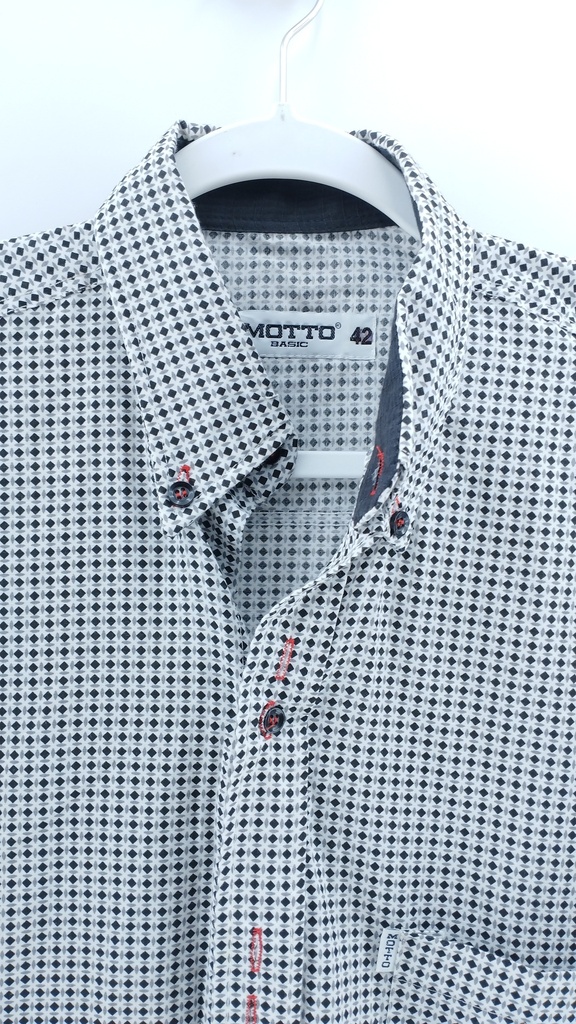 CAMISA BLANCO NEGRO MOTTO T:42