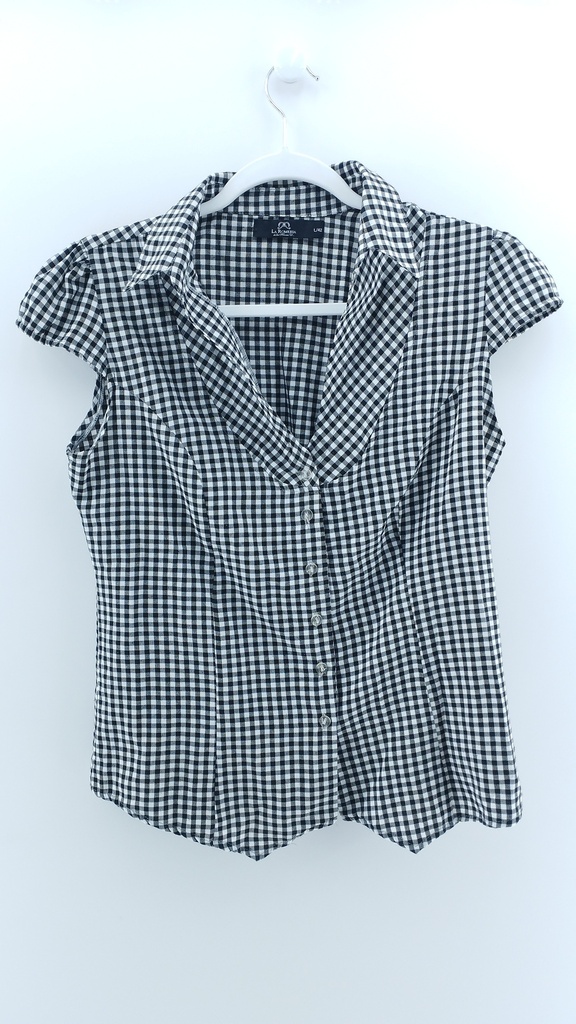 CAMISA CUADROS NEGRA Y BLANCA LA ROMERIA T:L
