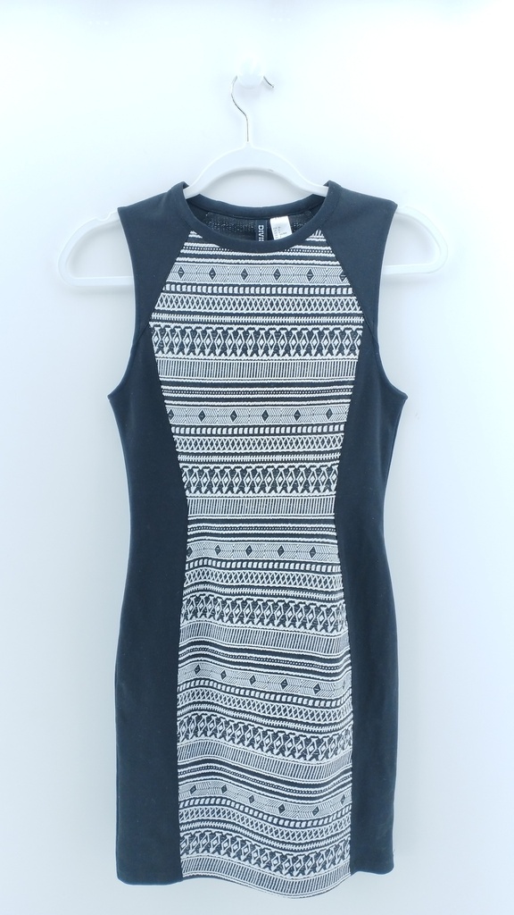 VESTIDO BLANCO NEGRO H&M T:36
