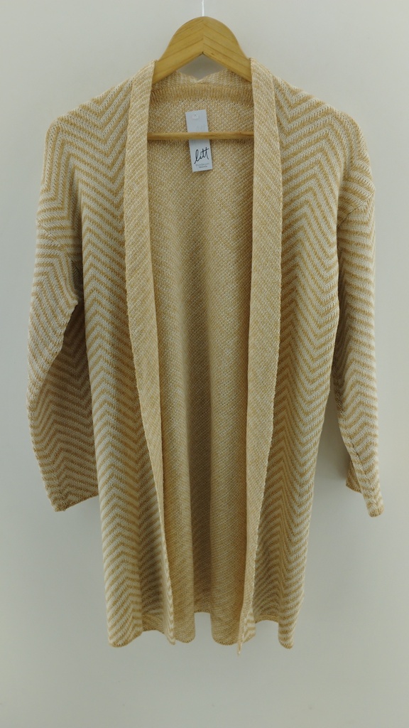Cárdigan abierto beige rayado zig zag T:M
