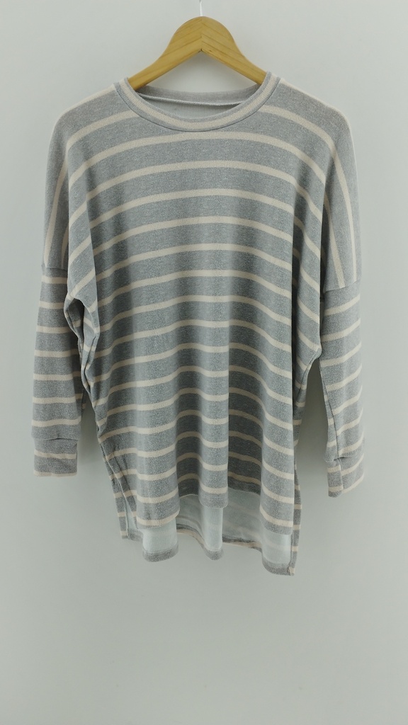 Sweater rayas gris y beige T:M