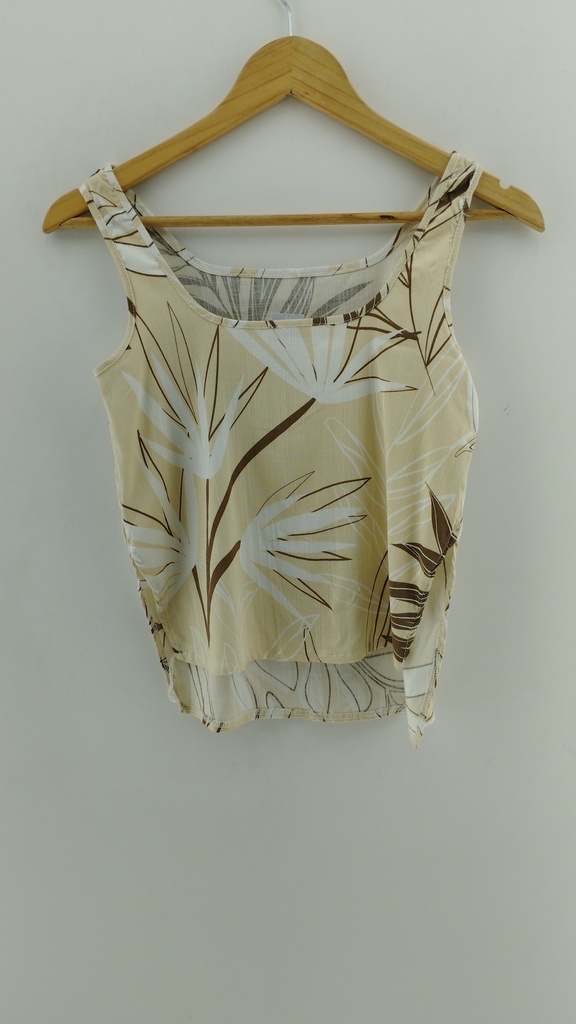 Blusa beige detalles marrones abstracto T:1