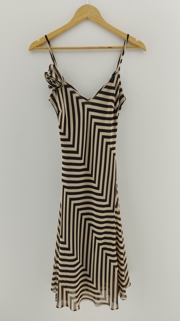 Vestido beige y negros lineas psicodélicas ZARA T:4