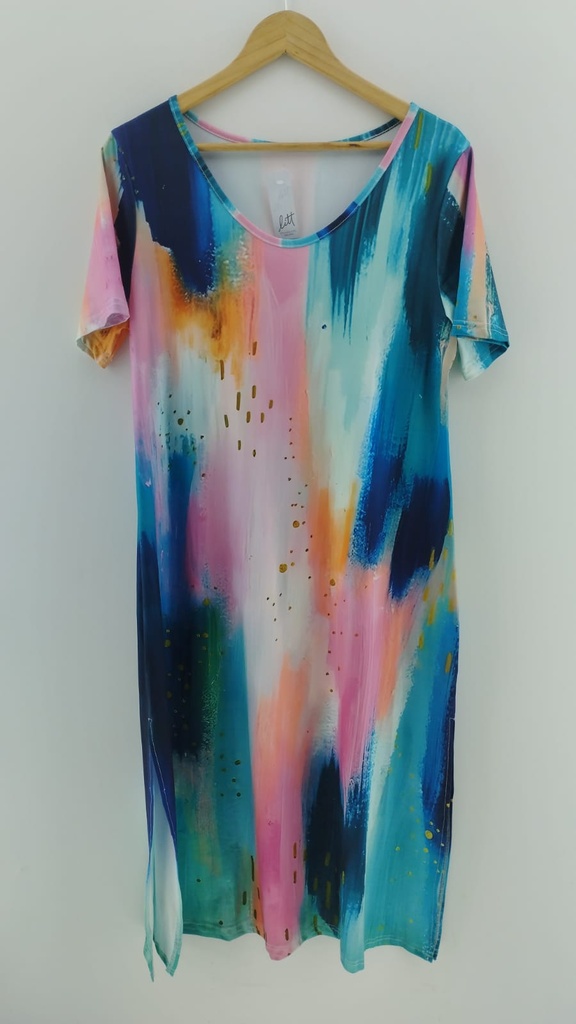 Vestido moderno diseño art acuarela T:L