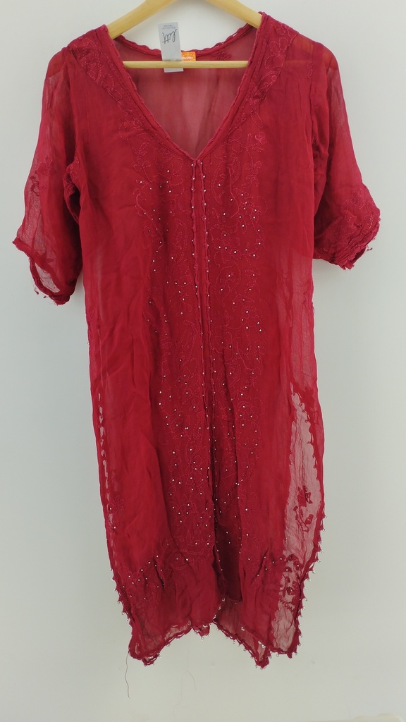 Blusa larga gasa roja bordada EDITH SIMONIAN T:M