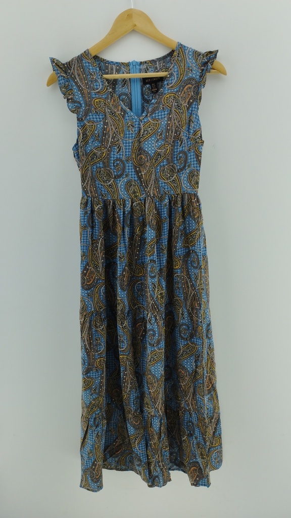 Vestido azul y marrón estilo arabesco ASOS T:34