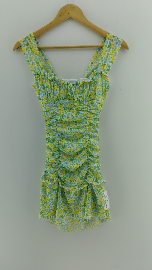 Vestido floreado verde y amarillo ASOS T:2