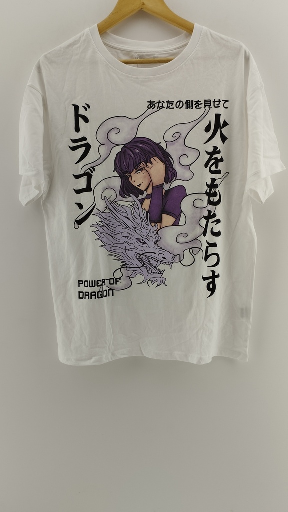 Remera blanca anime RESERVED "crood" T:S 