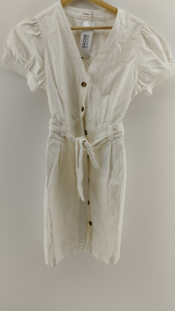 Vestido blanco jean botones CACHE CACHE T:42