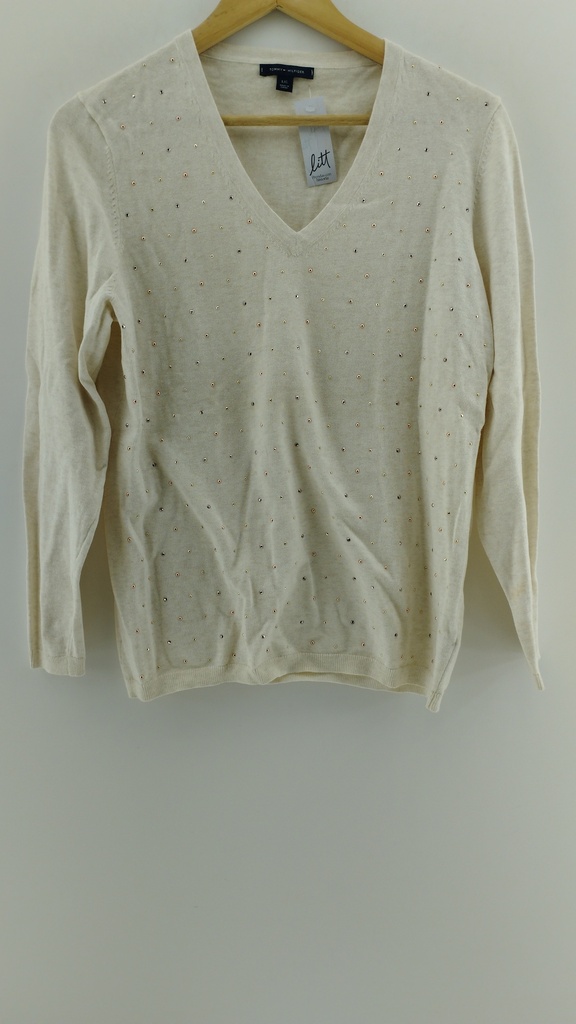 Sweater beige apliques brillos TOMMY HILFIGER T:L