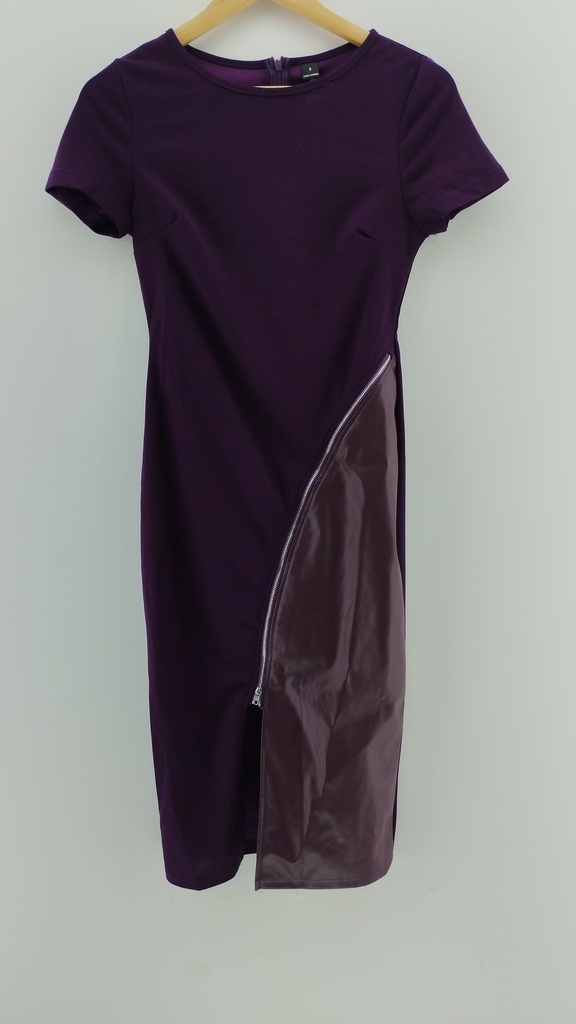 Vestido purpura detalle de cierre plateado SHEIN T:S