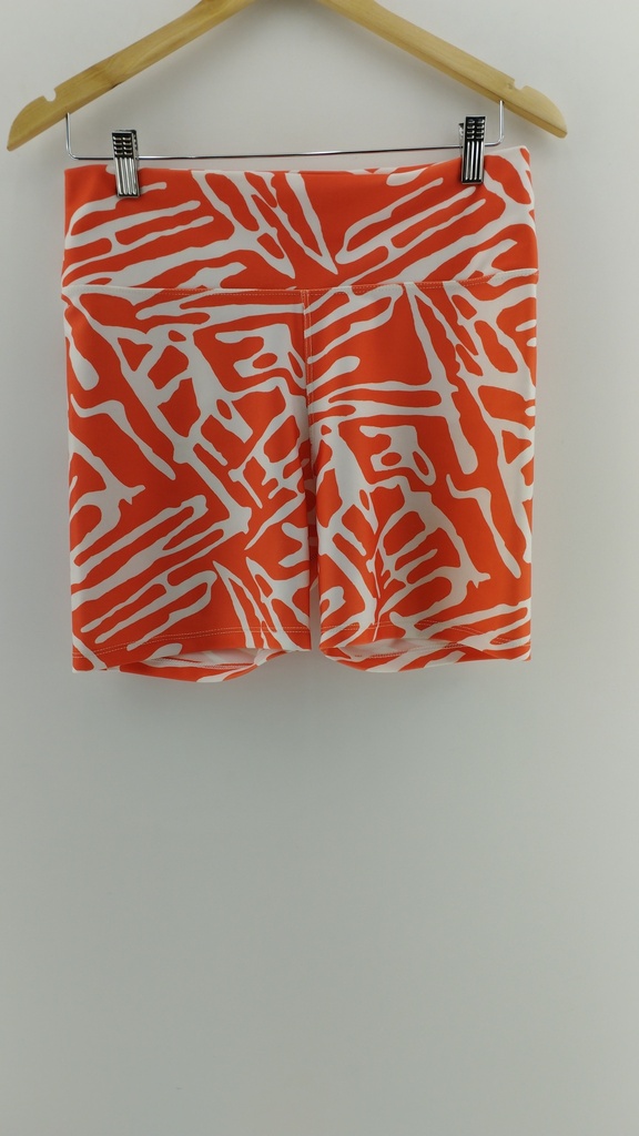 Calza deportiva naranja y blanco diseño abstracto T:3