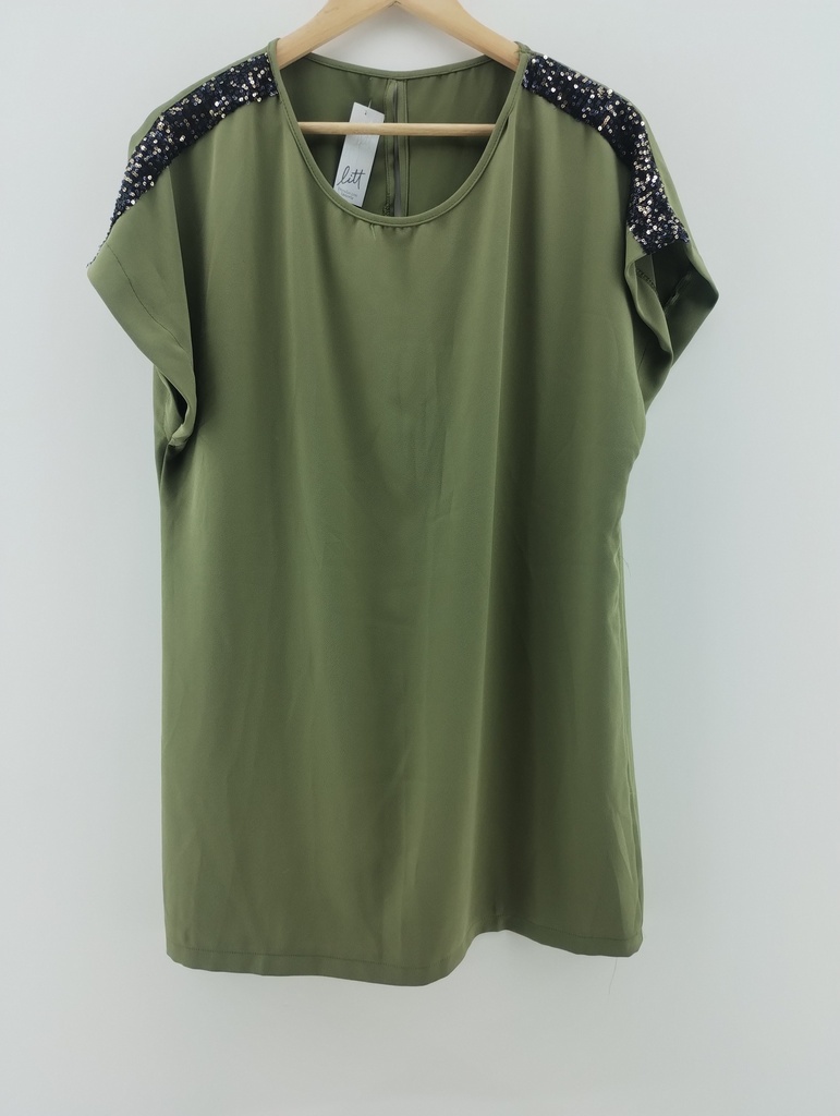 Blusa verde detalle lentejuela T: XL 