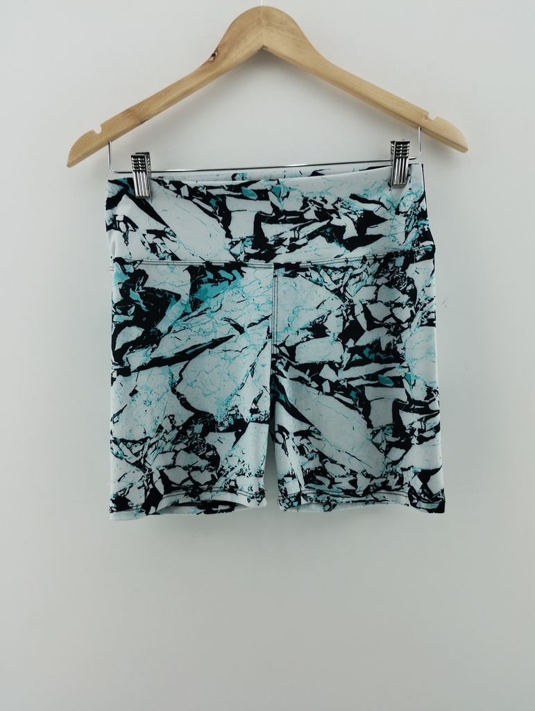 Calza diseño abstracto blanco negro y celeste T:4