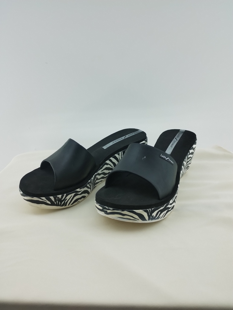 Sandalias suela alta animal-print cebra LADY STORK T:38