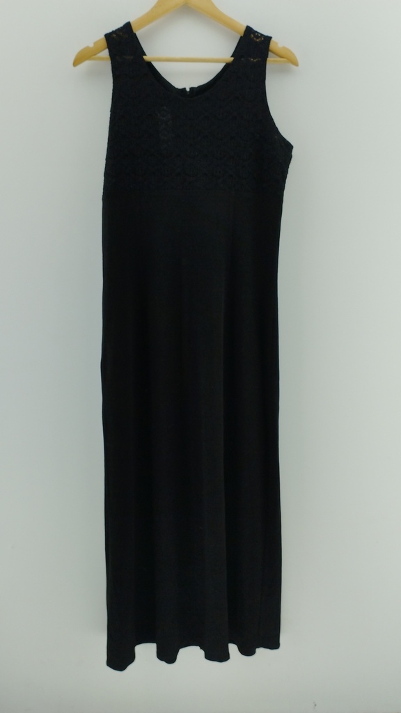 Vestido negro largo encaje delantero MODAS T:4