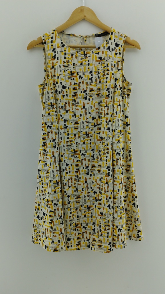 Vestido blanco diseño abstracto ZARA T:XS