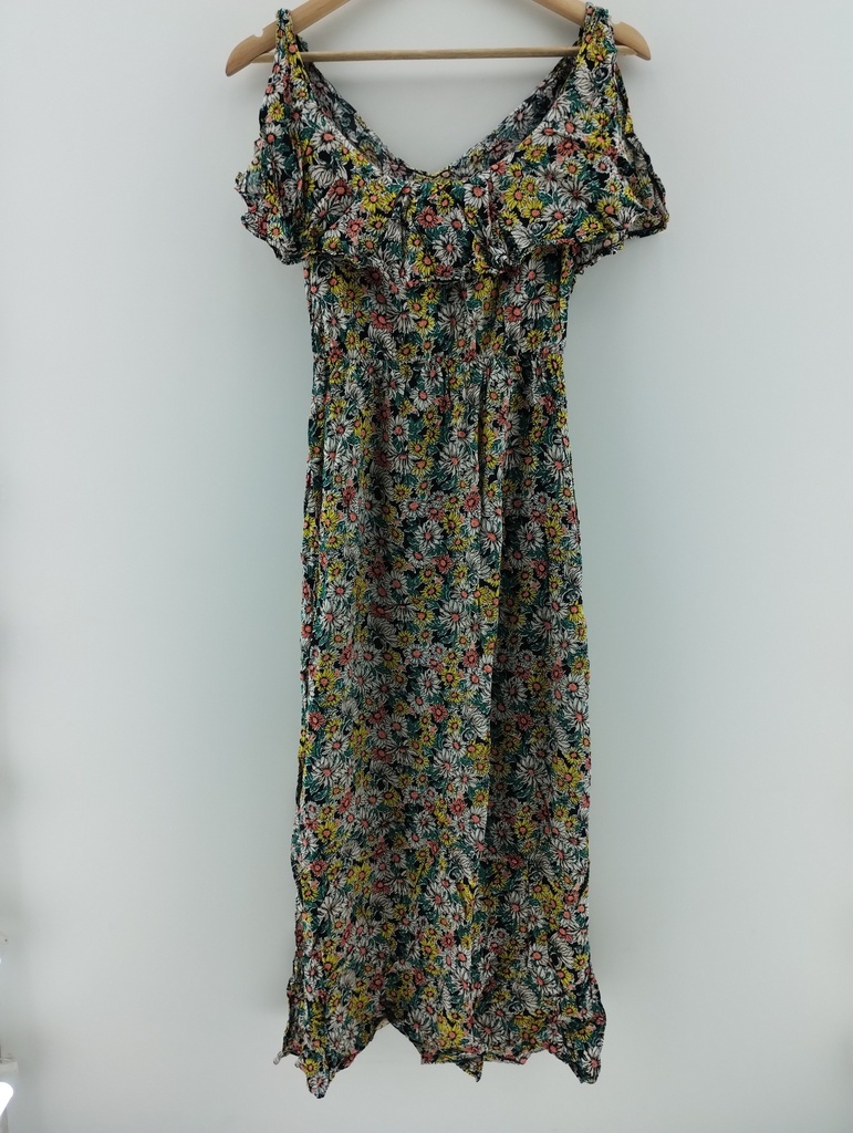 Vestido largo negro floreado T:M