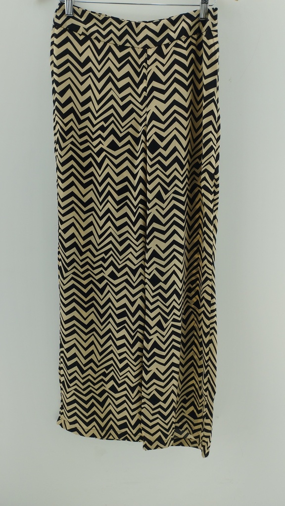 Palazzo beige y negro zig zag T:38