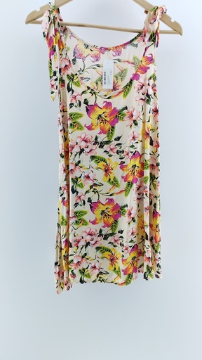 [1235-50] VESTIDO FIBRANA FLOREADO