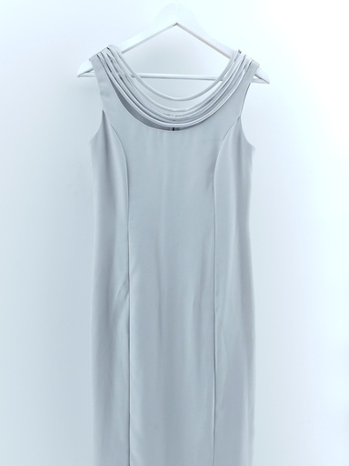 [1301-6] VESTIDO LARGO GRIS PLATA T:1