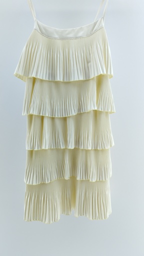 [1373-7] VESTIDO FLECOS BLANCO T:S
