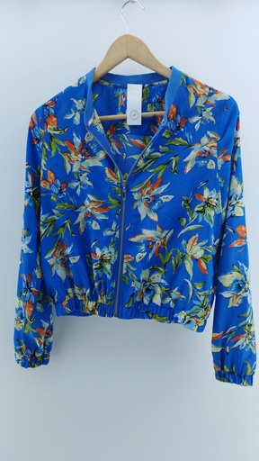 [1472-1] CAMPERA AZUL FLORES T: M