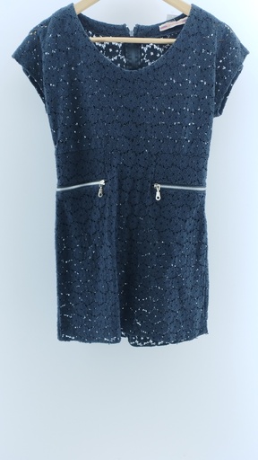 [1528-28] VESTIDO BRAKE UP NEGRO BRODERI