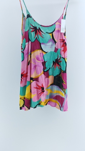 [1545-4] VESTIDO CORTO ESTAMPADO ROSA