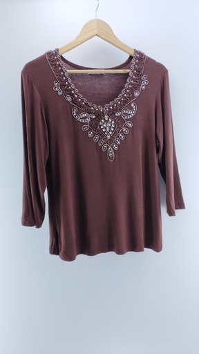 [P01915-01] BLUSA MARRÓN GLHTL T:XXL