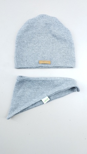 [P02082-04] GORRO Y BABERO GRIS Cocun T:Bebé