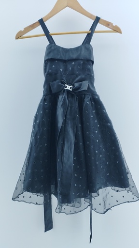 [P02276-02] VESTIDO TURQUESA AZUL ALGODÓN T:8
