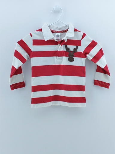 [P02640-01] CHOMBA MULTICOLOR ROJO BLANCO ZARA BABY T:1
