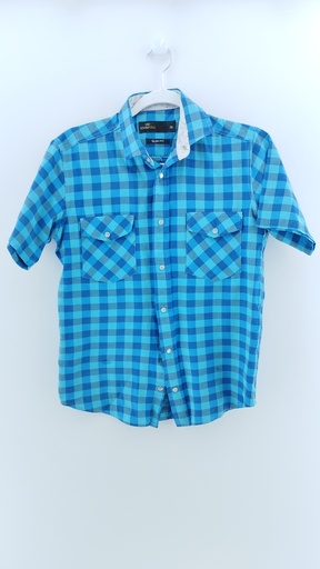 [P02804-06] CAMISA MULTICOLOR CELESTE TURQUESA JOHN POUL T:38