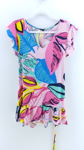 [P02928-04] VESTIDO MULTICOLOR ROSA T:L