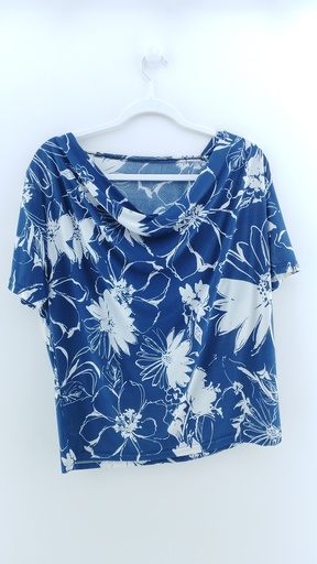[P03020-05] BLUSA AZUL BLANCO T:XL