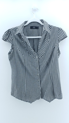[P03108-04] CAMISA CUADROS NEGRA Y BLANCA LA ROMERIA T:L