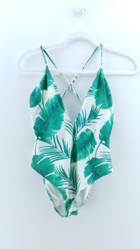 [P03263-12] TRAJE DE-BAÑO VERDE BLANCO FOREVER 21 T:L