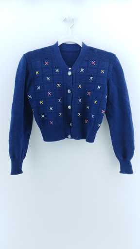 [P03517-07] CARDIGAN AZUL MULTICOLOR T:XS