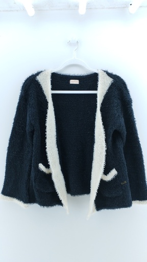 [P03580-02] CARDIGAN NEGRO BLANCO T:L