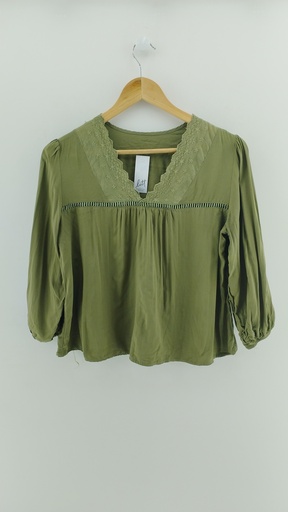 [P04704-6] Blusa verde militar T:M