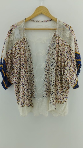 [P04708-1] Blusa blanca flores y transparencia T:M