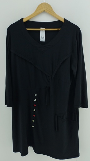 [P04708-3] Remeron negro botones y cintas T:XL