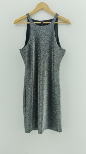 [P04712-4] Vestido plateado TOP DESIGN T:XXL